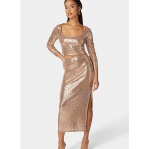 Bebe NWOT Disco Dot Midi Skirt, XS